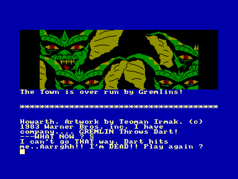 screenshot of the Amstrad CPC game Gremlins by GameBase CPC