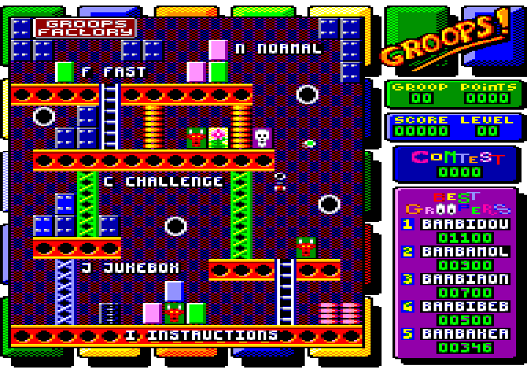 screenshot of the Amstrad CPC game Groops by GameBase CPC