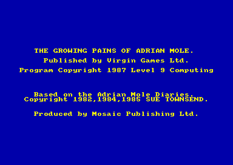 screenshot of the Amstrad CPC game Growing Pains of Adrian Mole (the) by GameBase CPC