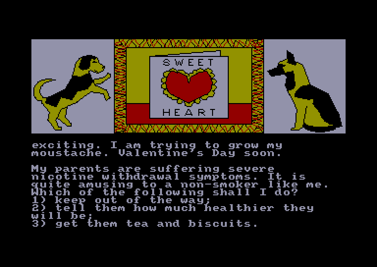 screenshot of the Amstrad CPC game Growing Pains of Adrian Mole (the) by GameBase CPC