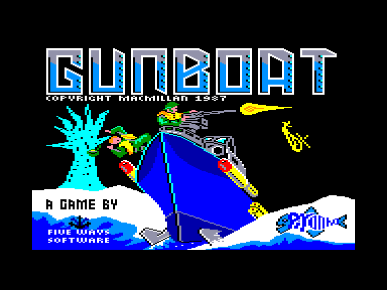 screenshot of the Amstrad CPC game Gunboat by GameBase CPC