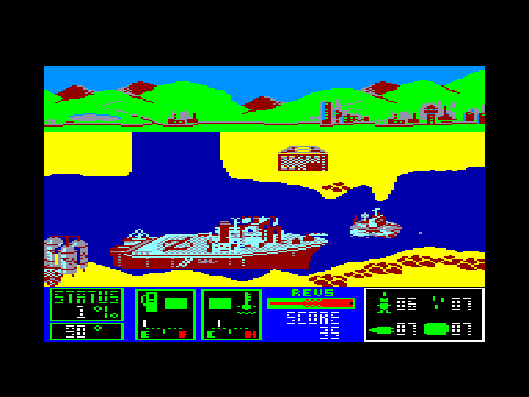 screenshot of the Amstrad CPC game Gunboat by GameBase CPC