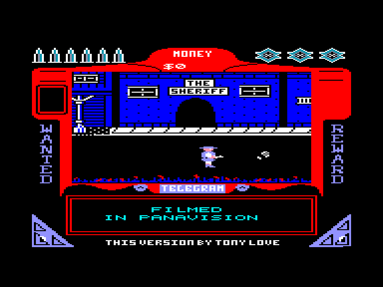 screenshot of the Amstrad CPC game Gunfighter by GameBase CPC