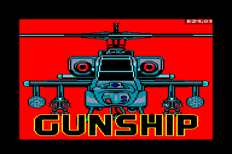 screenshot of the Amstrad CPC game Gunship by GameBase CPC