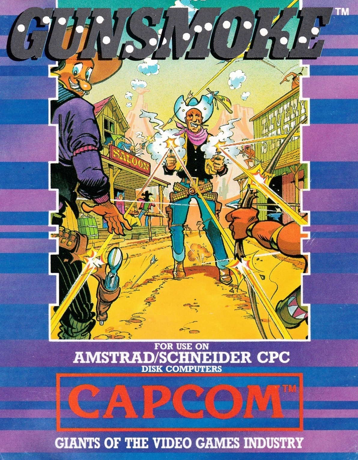 screenshot of the Amstrad CPC game Gunsmoke by GameBase CPC