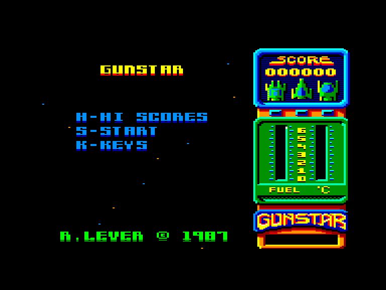 screenshot of the Amstrad CPC game Gunstar by GameBase CPC