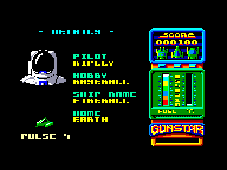 screenshot of the Amstrad CPC game Gunstar by GameBase CPC