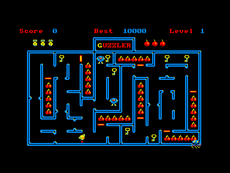 screenshot of the Amstrad CPC game Guzzler by GameBase CPC