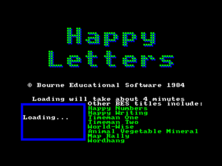 screenshot of the Amstrad CPC game Happy letters by GameBase CPC