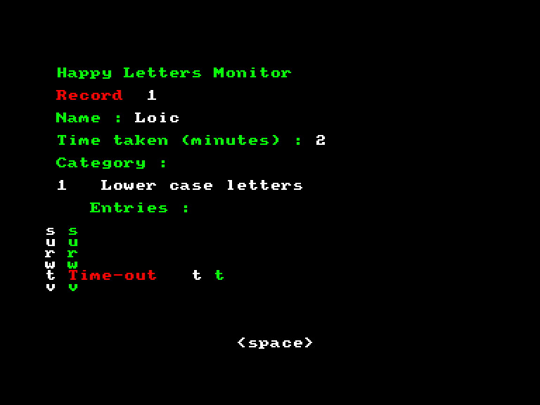 screenshot of the Amstrad CPC game Happy letters by GameBase CPC