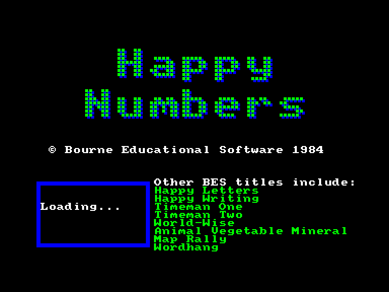 screenshot of the Amstrad CPC game Happy numbers by GameBase CPC