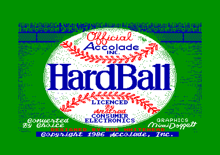 screenshot of the Amstrad CPC game Hardball by GameBase CPC