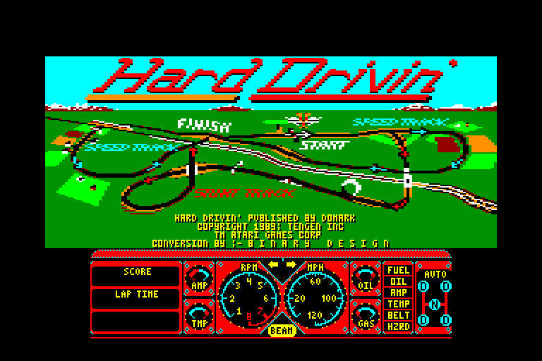screenshot of the Amstrad CPC game Hard drivin' by GameBase CPC