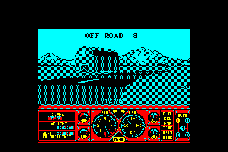 screenshot of the Amstrad CPC game Hard drivin' by GameBase CPC