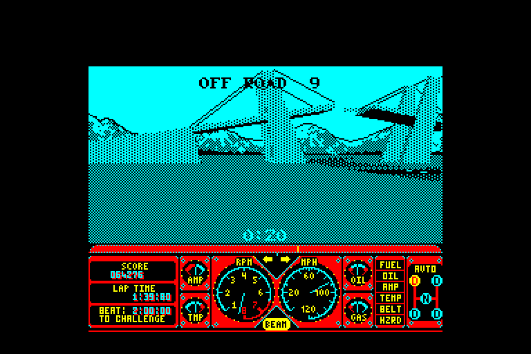 screenshot of the Amstrad CPC game Hard drivin' by GameBase CPC