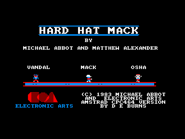 screenshot of the Amstrad CPC game Hard hat mack by GameBase CPC