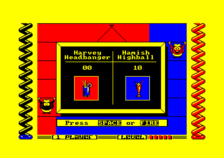 screenshot of the Amstrad CPC game Harvey Headbanger by GameBase CPC