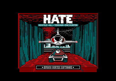 écran de chargement du jeu Amstrad CPC HATE par Vortex (1989)