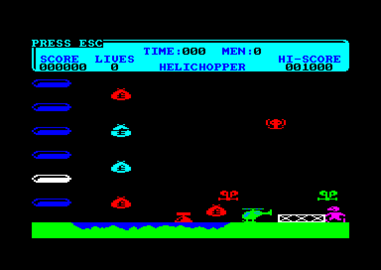 screenshot of the Amstrad CPC game Helichopper by GameBase CPC