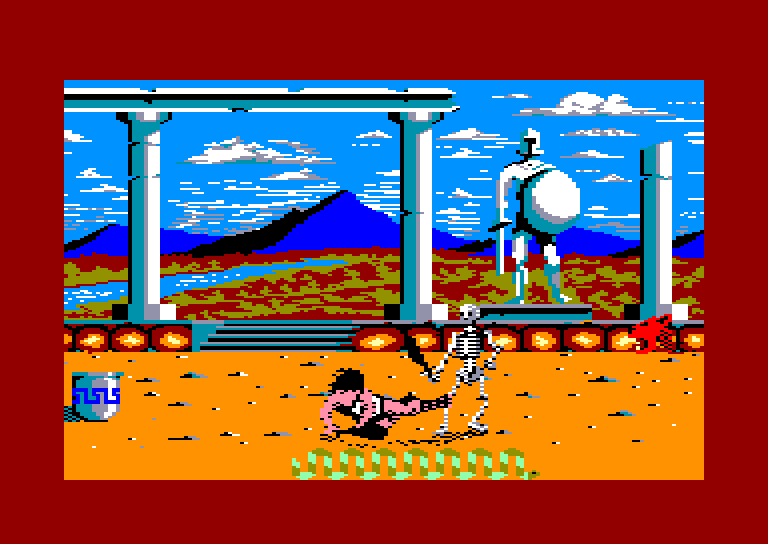 screenshot of the Amstrad CPC game Hercules - Slayer of the Damned by GameBase CPC