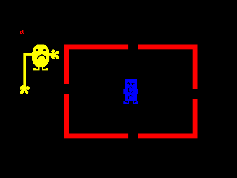 screenshot of the Amstrad CPC game Here & There with the Mr. Men by GameBase CPC