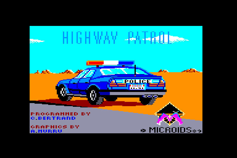 screenshot of the Amstrad CPC game Highway patrol by GameBase CPC