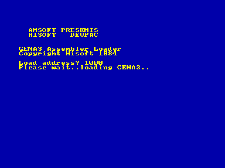 screenshot of the Amstrad CPC game Hisoft Devpac by GameBase CPC