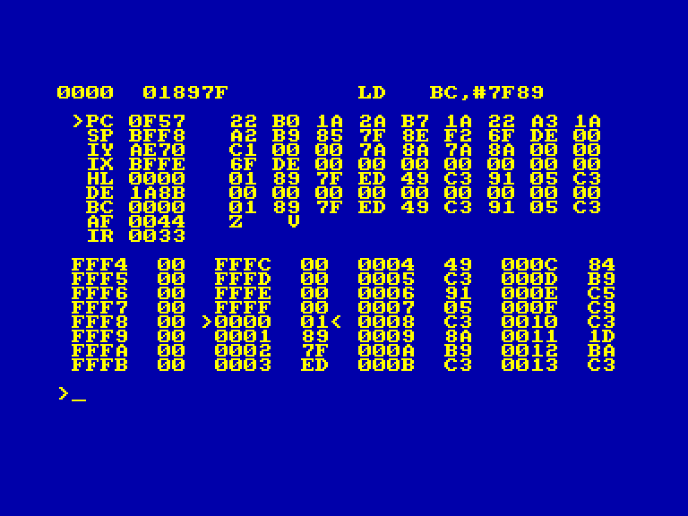 screenshot of the Amstrad CPC game Hisoft Devpac by GameBase CPC