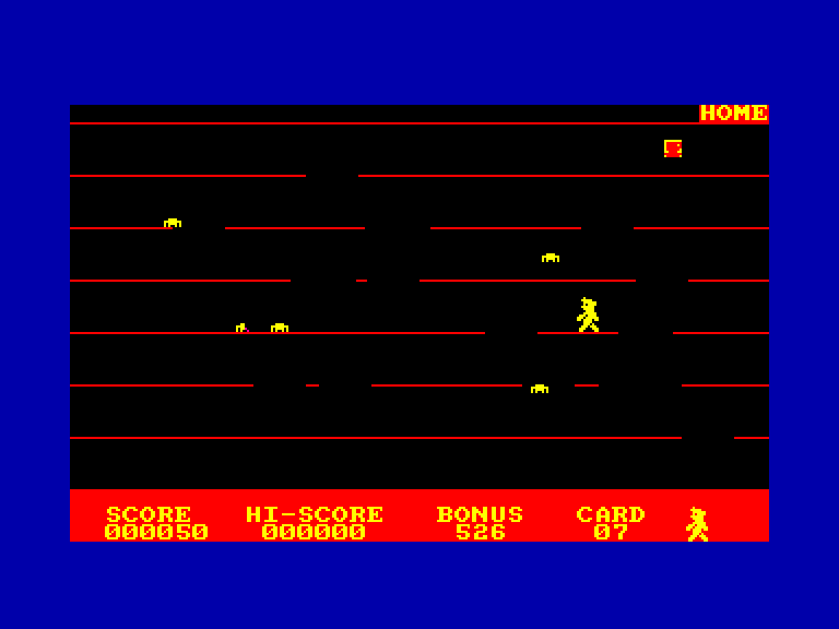 screenshot of the Amstrad CPC game Home Runner by GameBase CPC