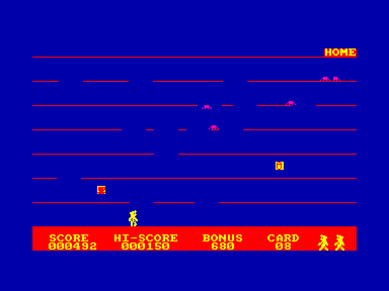 screenshot of the Amstrad CPC game Home Runner by GameBase CPC