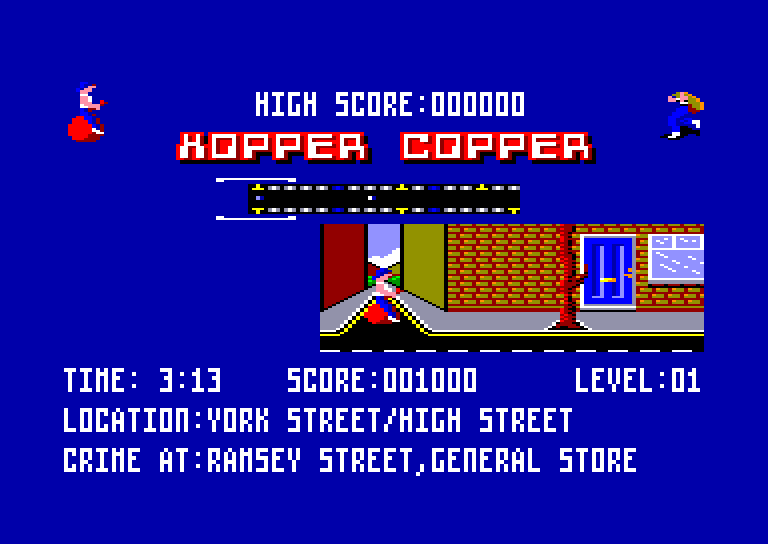 screenshot of the Amstrad CPC game Hopper copper by GameBase CPC