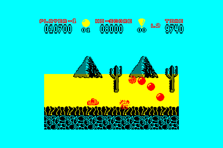 screenshot of the Amstrad CPC game Hopping Mad by GameBase CPC