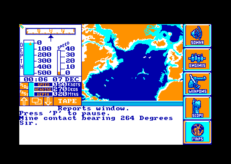 screenshot of the Amstrad CPC game Hunt For Red October (the) by GameBase CPC