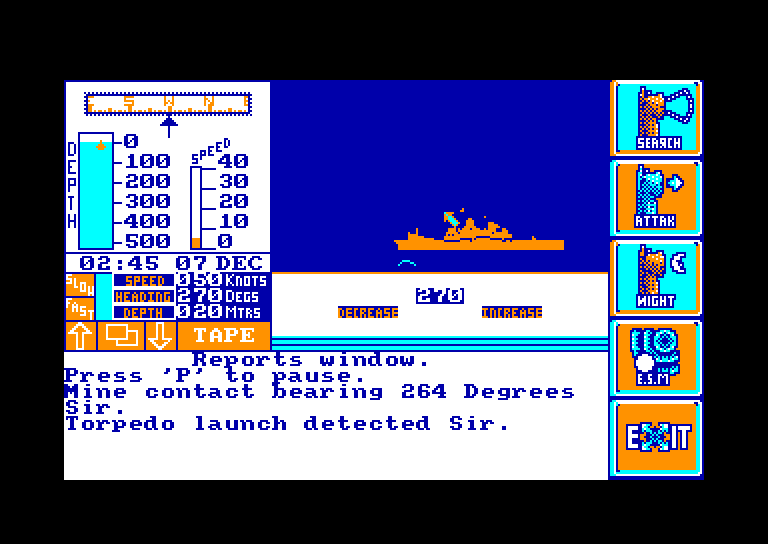 screenshot of the Amstrad CPC game Hunt For Red October (the) by GameBase CPC