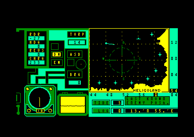 screenshot of the Amstrad CPC game Hunter killer by GameBase CPC