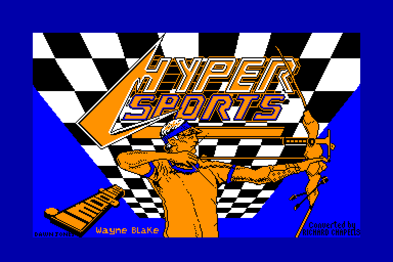 screenshot of the Amstrad CPC game Hyper sports by GameBase CPC