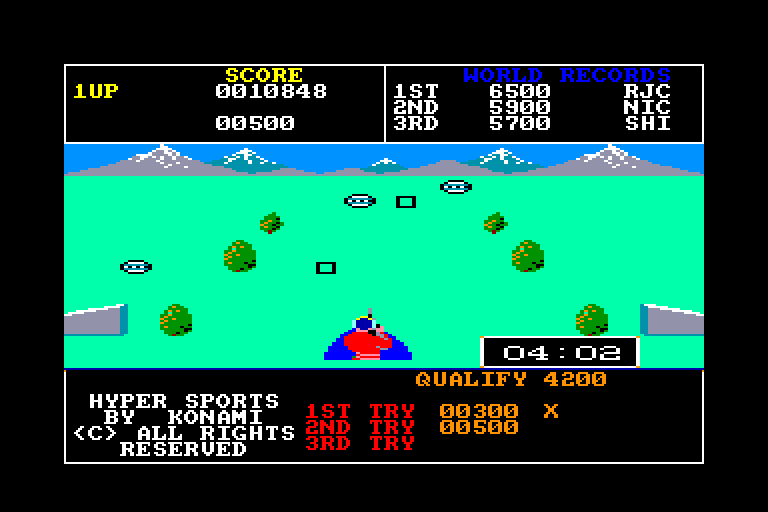 screenshot of the Amstrad CPC game Hyper sports by GameBase CPC