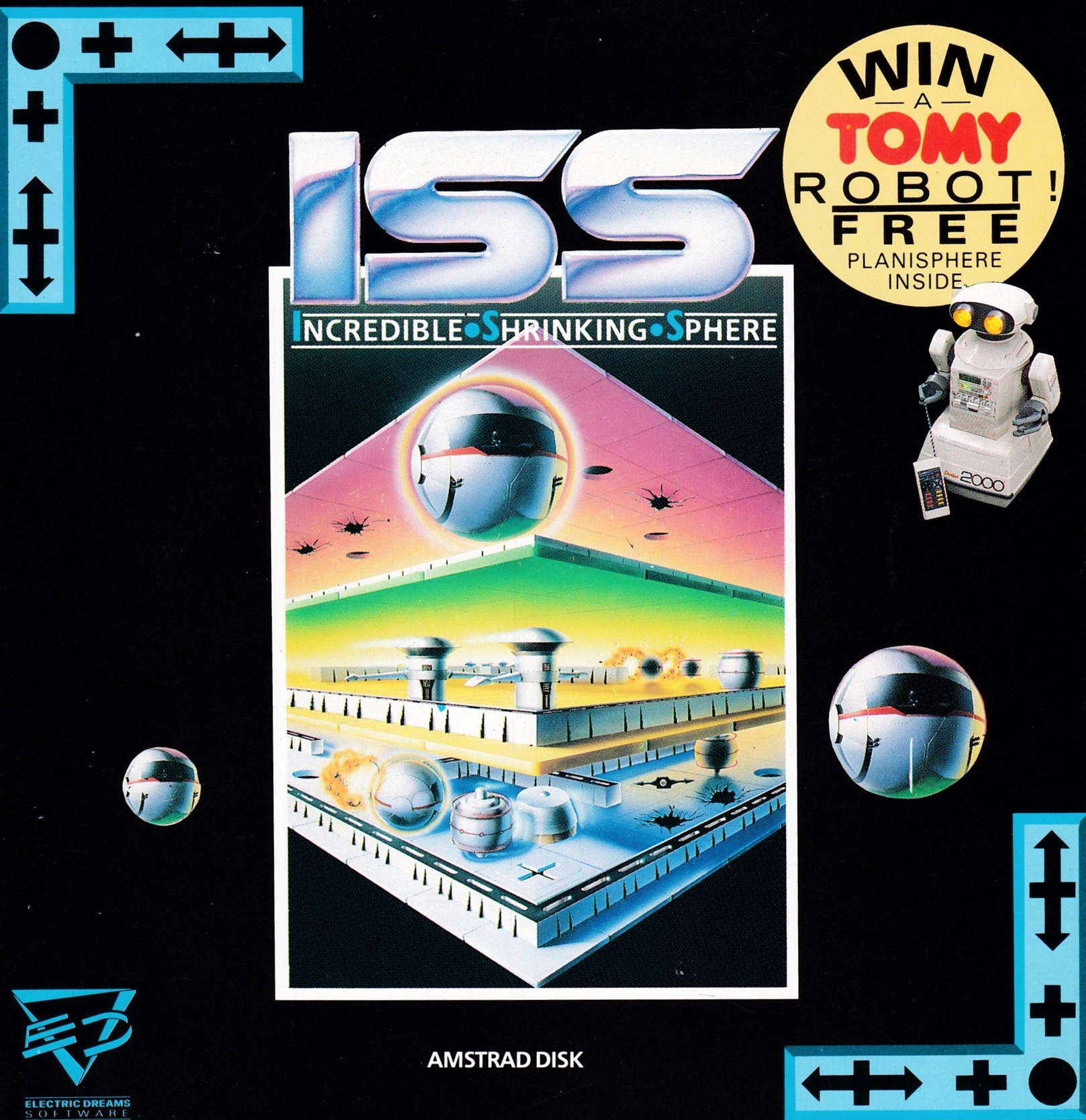 screenshot of the Amstrad CPC game I.S.S. - Incredible Shrinking Sphere by GameBase CPC