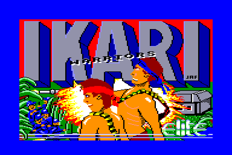 screenshot of the Amstrad CPC game Ikari Warriors by GameBase CPC