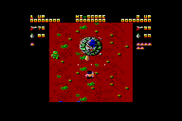 screenshot of the Amstrad CPC game Ikari Warriors by GameBase CPC