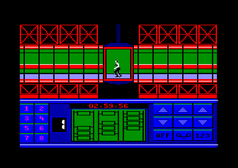 screenshot of the Amstrad CPC game Impossible Mission II by GameBase CPC