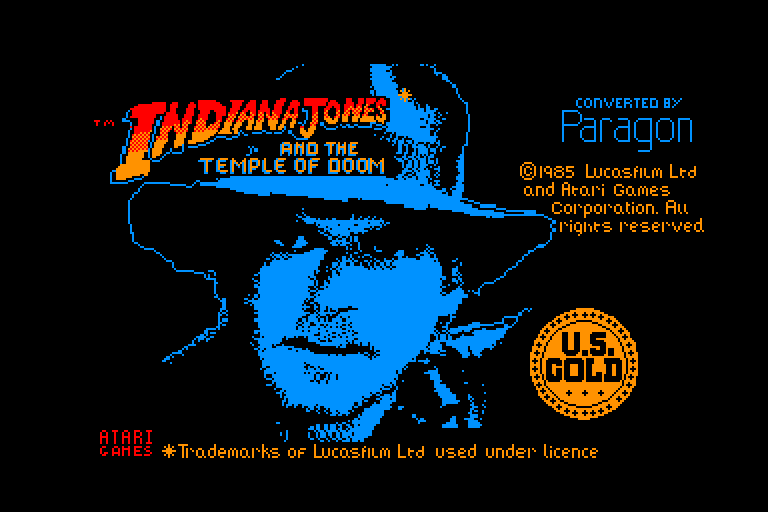 screenshot of the Amstrad CPC game Indiana jones and the temple of doom by GameBase CPC