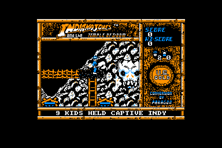 screenshot of the Amstrad CPC game Indiana jones and the temple of doom by GameBase CPC