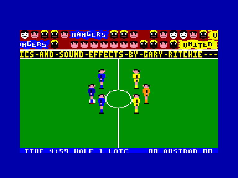 screenshot of the Amstrad CPC game Indoor soccer by GameBase CPC