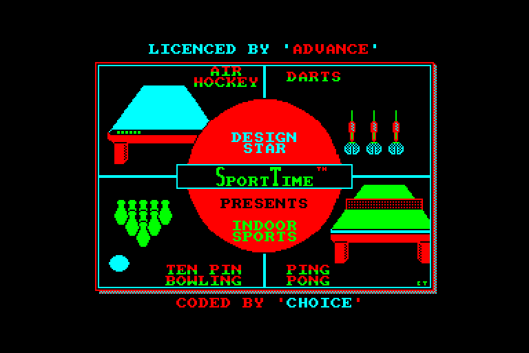 screenshot of the Amstrad CPC game Indoor sports by GameBase CPC