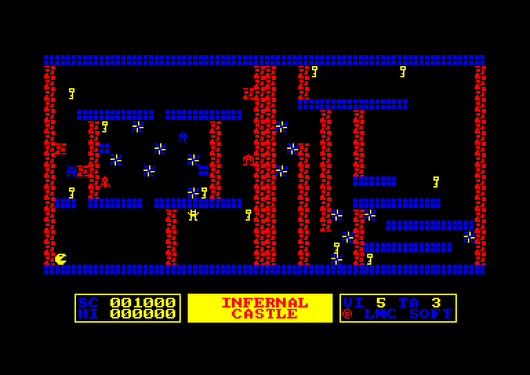 screenshot of the Amstrad CPC game Infernal Castle by GameBase CPC