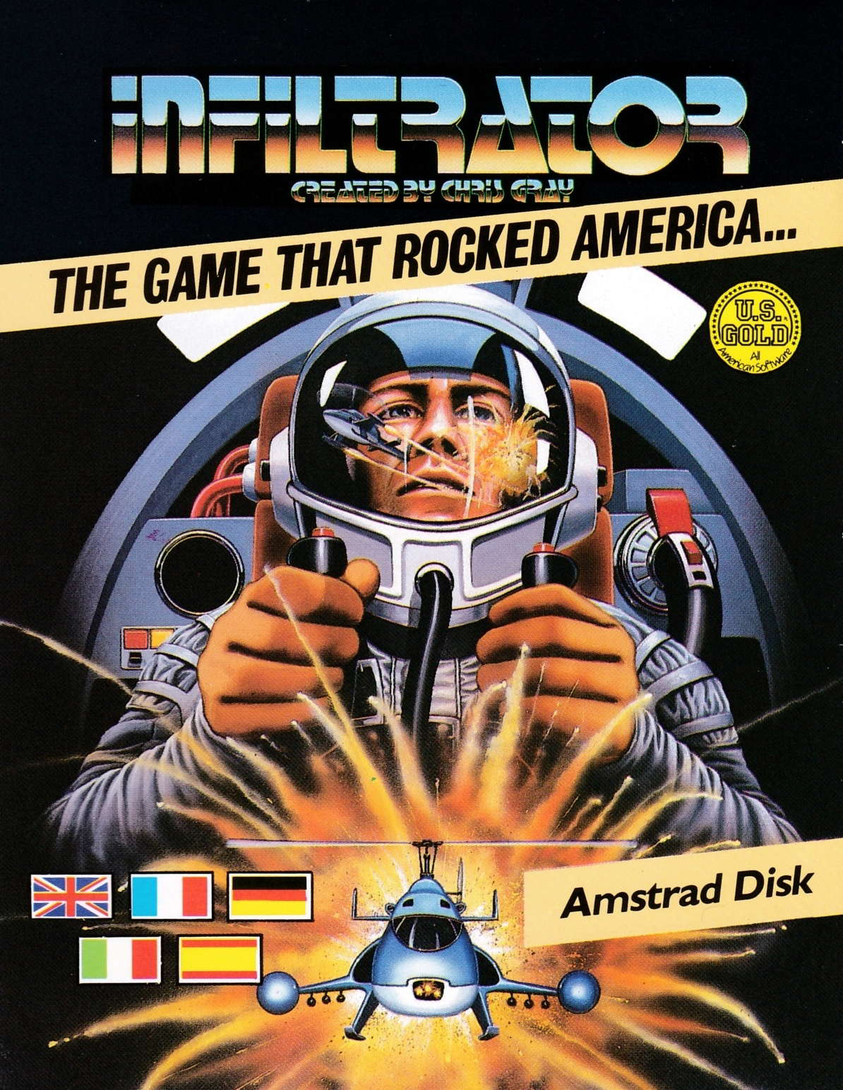 screenshot of the Amstrad CPC game Infiltrator by GameBase CPC