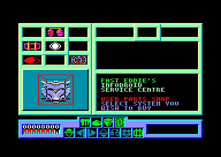 screenshot of the Amstrad CPC game Infodroid by GameBase CPC