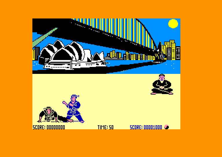 screenshot of the Amstrad CPC game International karate by GameBase CPC