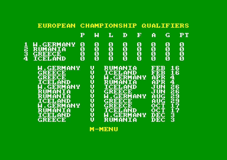 screenshot of the Amstrad CPC game International manager by GameBase CPC